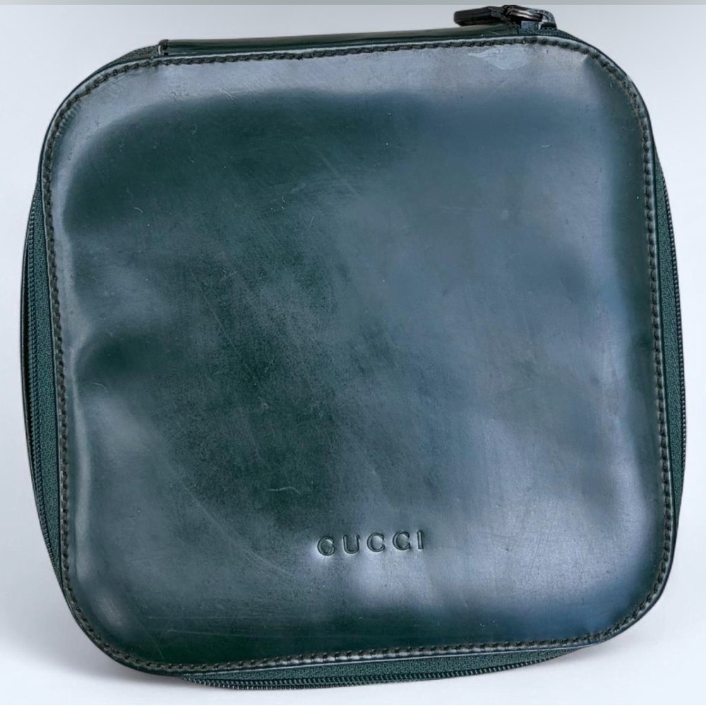 Gucci Dark Green Leather CD Case